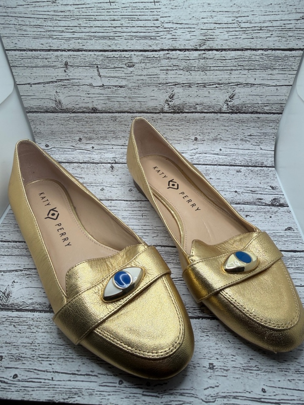 Katy Perry The Rue leather the Harper Loafers with Blue Eye Accent 8.5